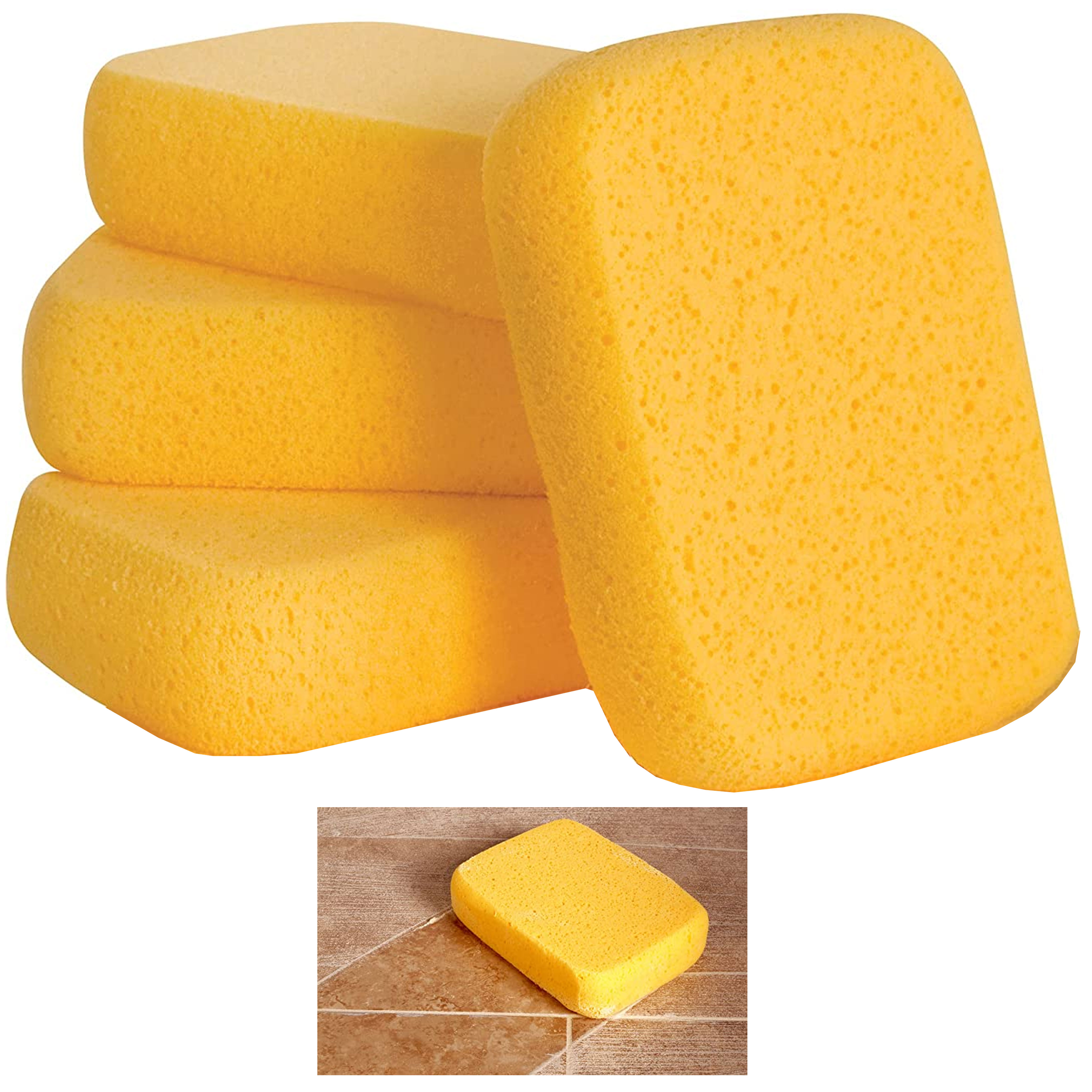 AllTopBargains 4 x Extra Large Foam Sponges Commercial Car Wash Absorbent Expanding Grout Clean