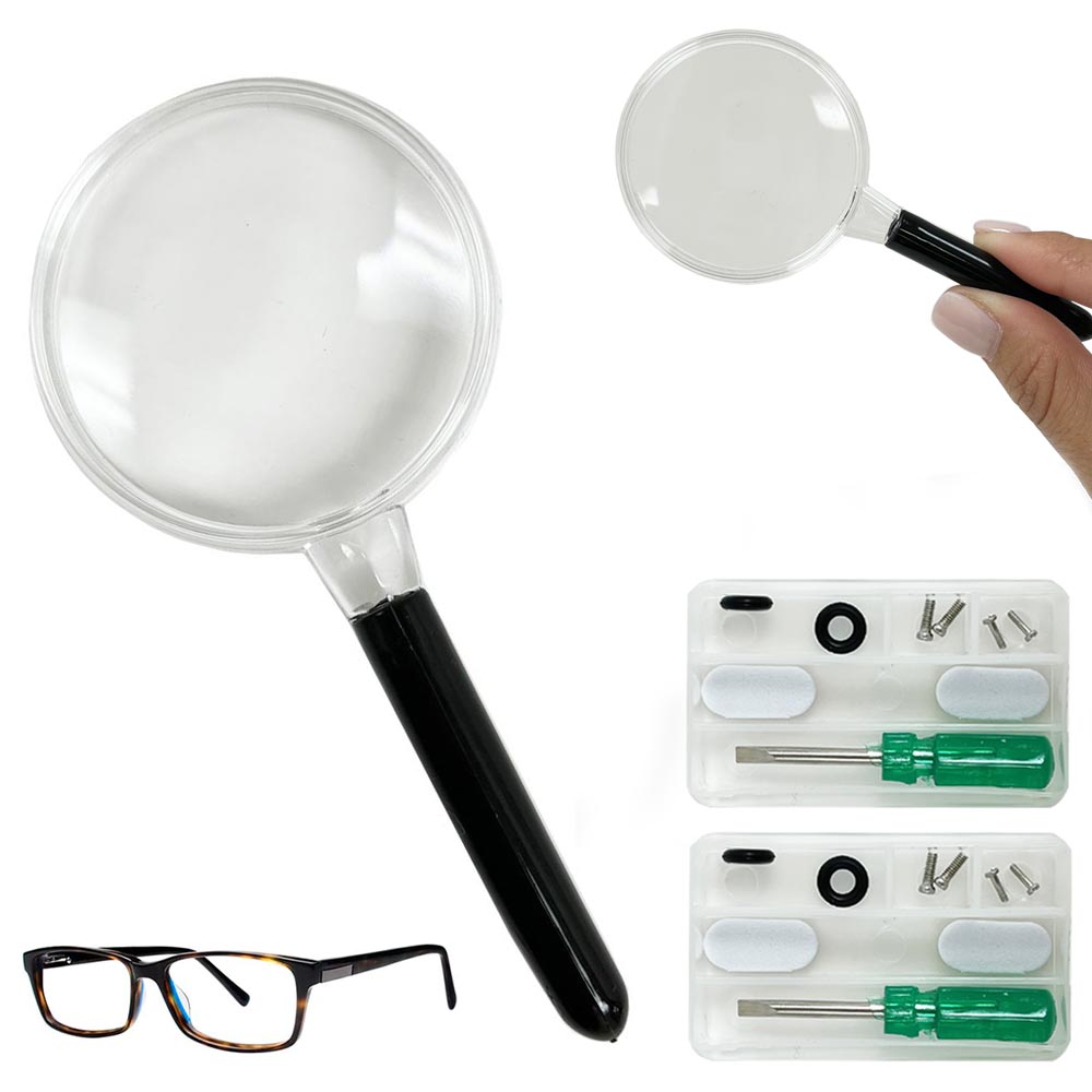 Optical Repair Tool Kit – Eyeglass Screwdriver, Nose Pads, Screws & Nuts Set