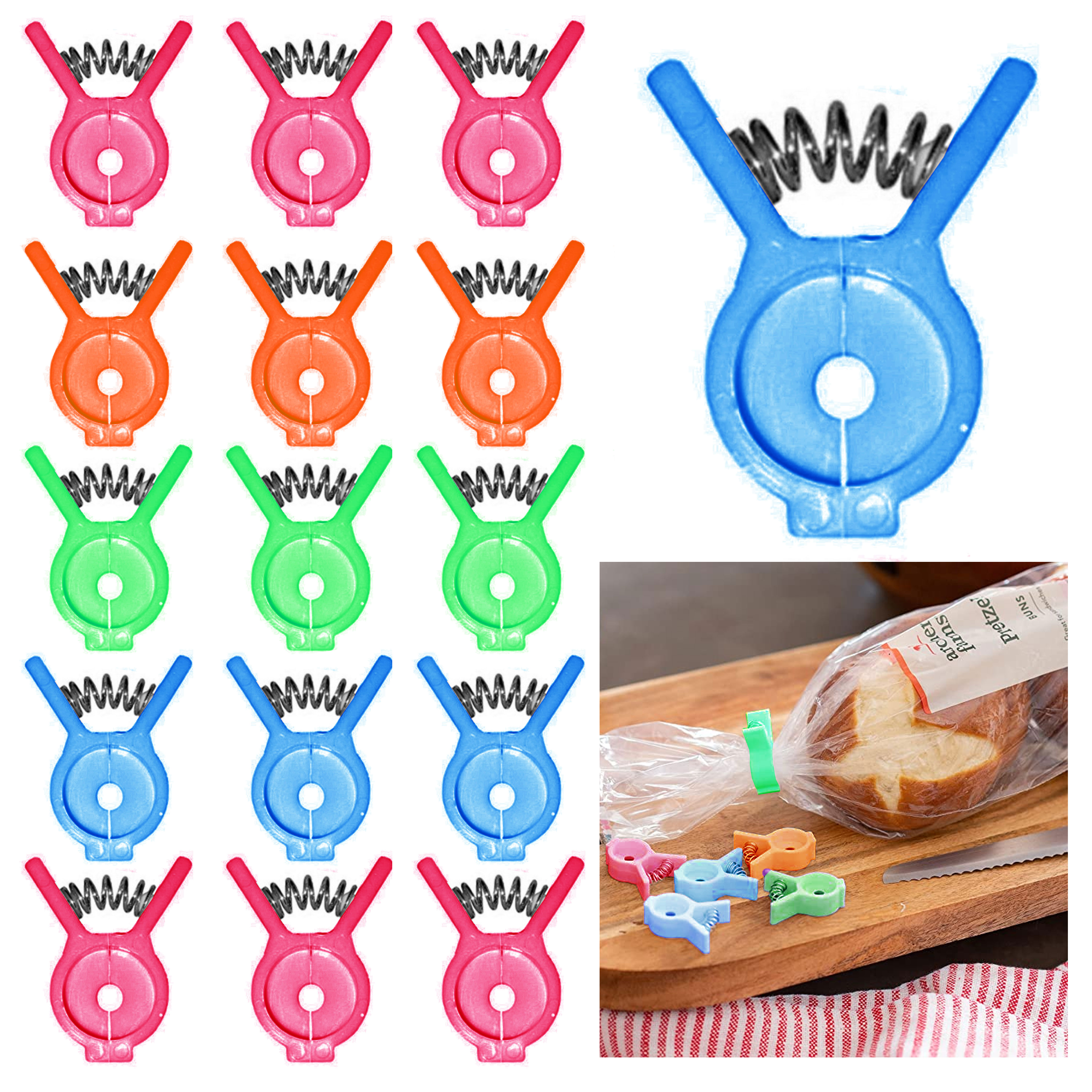 10 Kitchen Chip Snack Food Storage Sealing Bag Clips Clamps Multi
