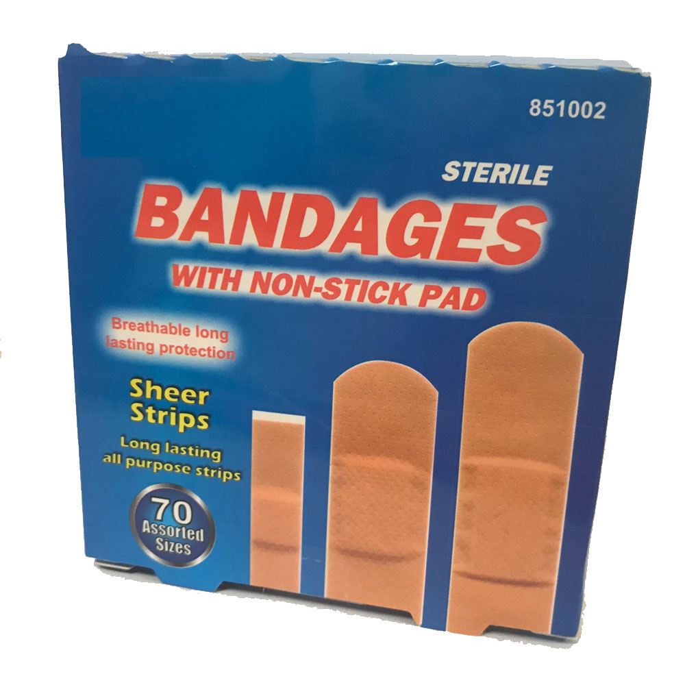 140 Ct Assorted Sizes Adhesive Bandages NonStick Pad Water Resistant