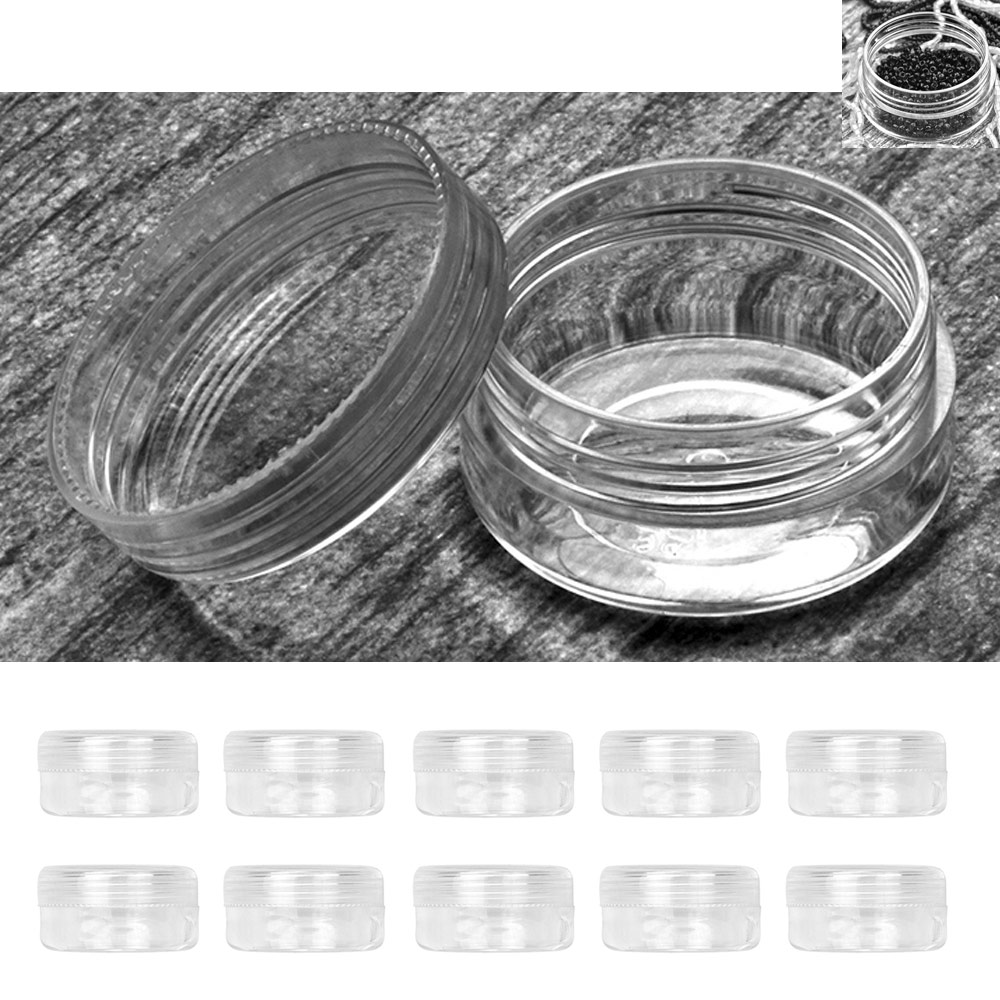 24PC Round Clear Plastic Storage Containers With ScrewOn Lid Small Empty Breads 7795735258903